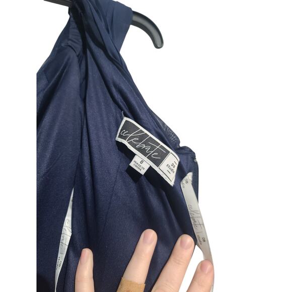 Celebrate DB Studio Crisscross Off-the-Shoulder Mesh Dress NWT - Picture 5 of 6